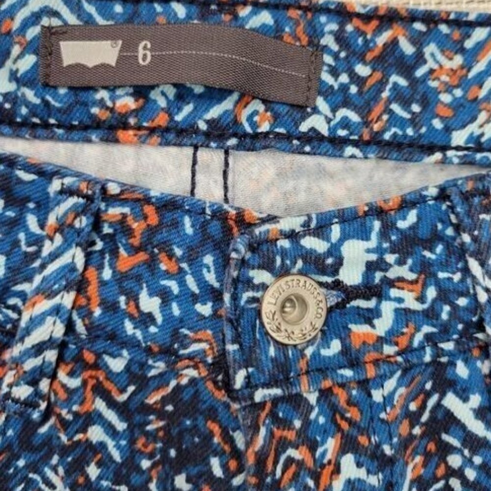 LEVI'S CUT Off Festival Blue Orange Raw Hem Shorts 6 - Picture 4 of 9